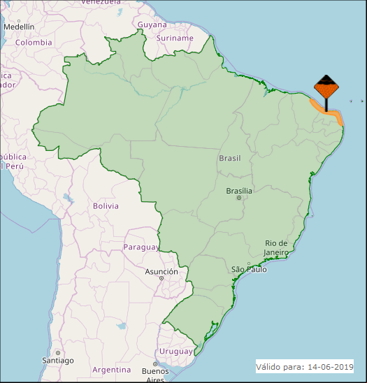 Mapa das áreas com alerta nesta 6ª feira em todo o Brasil - Fonte: Inmet