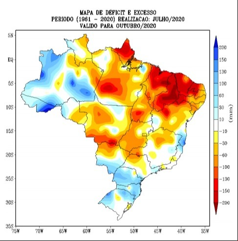 Outubro - Déficit Hídrico - Fonte: Inmet