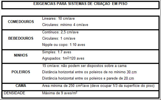 Exigências para o sistema livre de gaiolas - UE