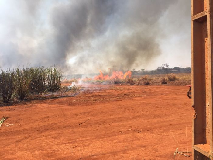 Imagem do dia - Incêndio nos canaviais na região de Porteirão (GO) e Santa Helena de Goiás (GO), na última sexta-feira (11). Enviado por Dario Esteves